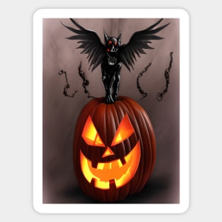 Halloween Pumpkin and Gargoyle Sticker